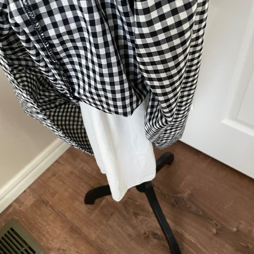 WAYF Black & White Check Maxi Dress with Ruffles - Picture 11 of 15
